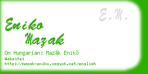 eniko mazak business card