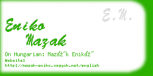 eniko mazak business card